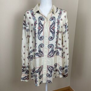 J. Crew Drapey Long Sleeve‎ Button Up Shirt Size XL